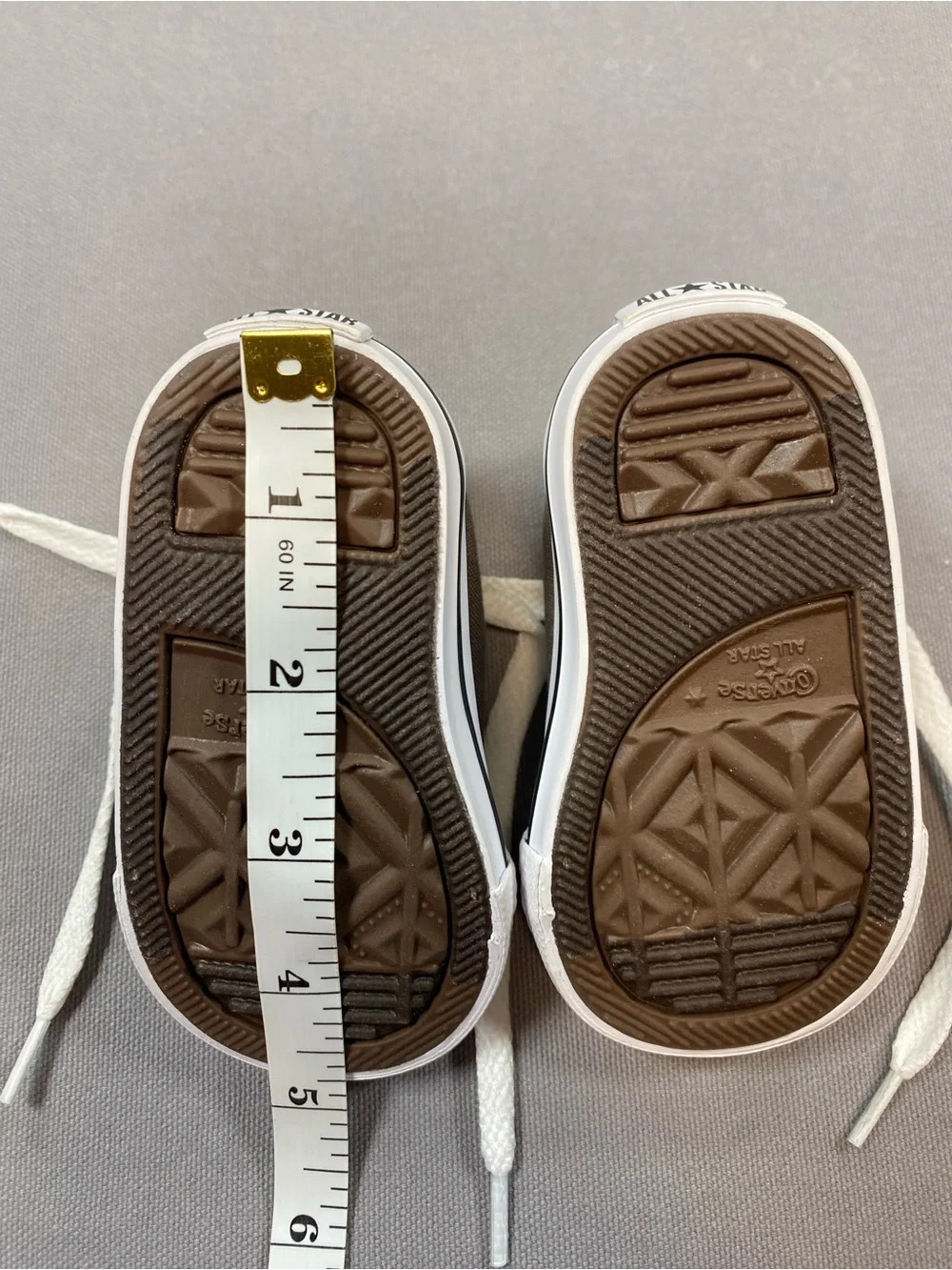 Converse Baby Canvas Low-Top Sneakers in Charcoal and White